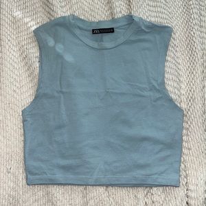 Blue zara tank
